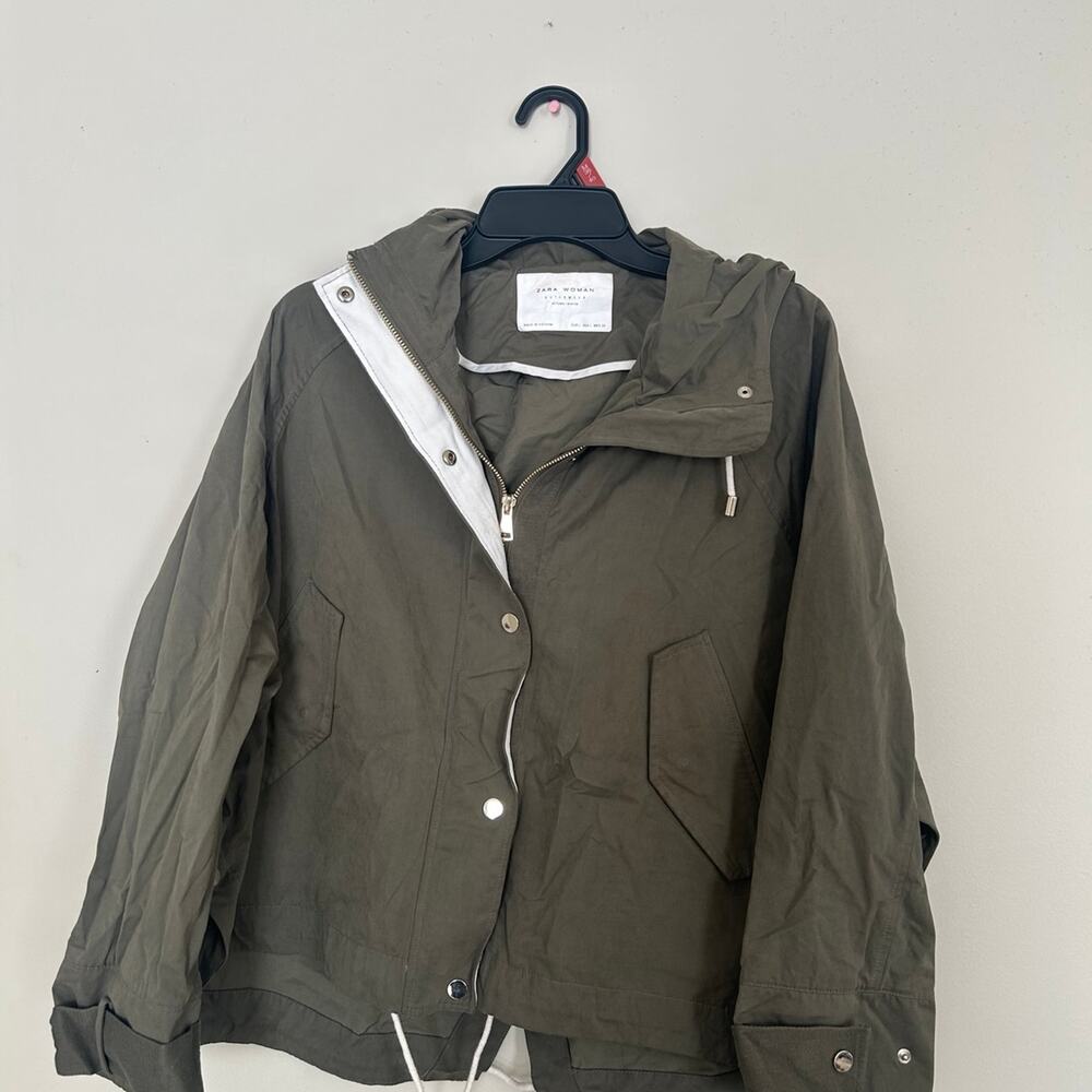 Zara Olive Utility Jacket - Size L